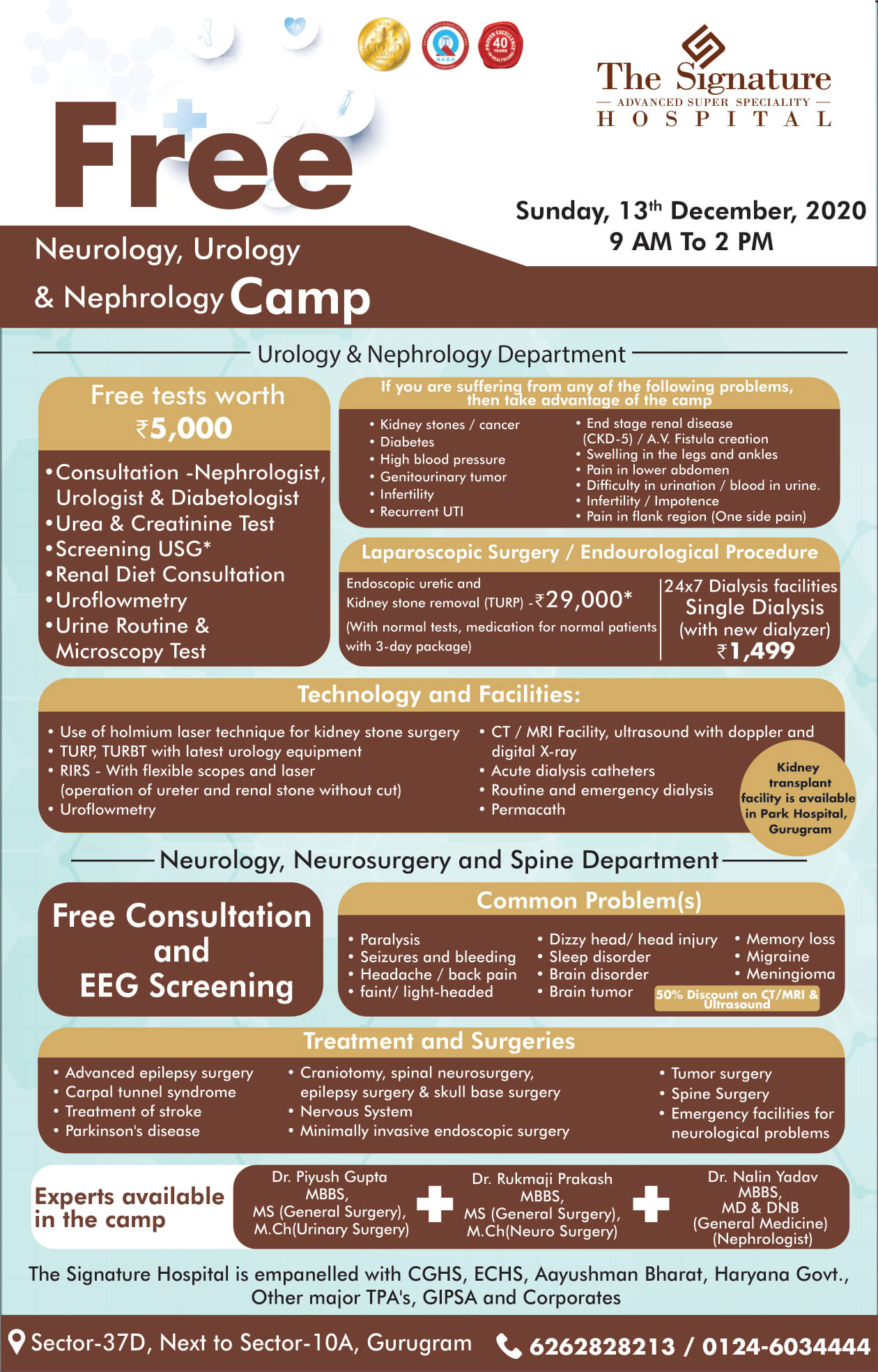 Camp for Neurology, Urology and Nephrology