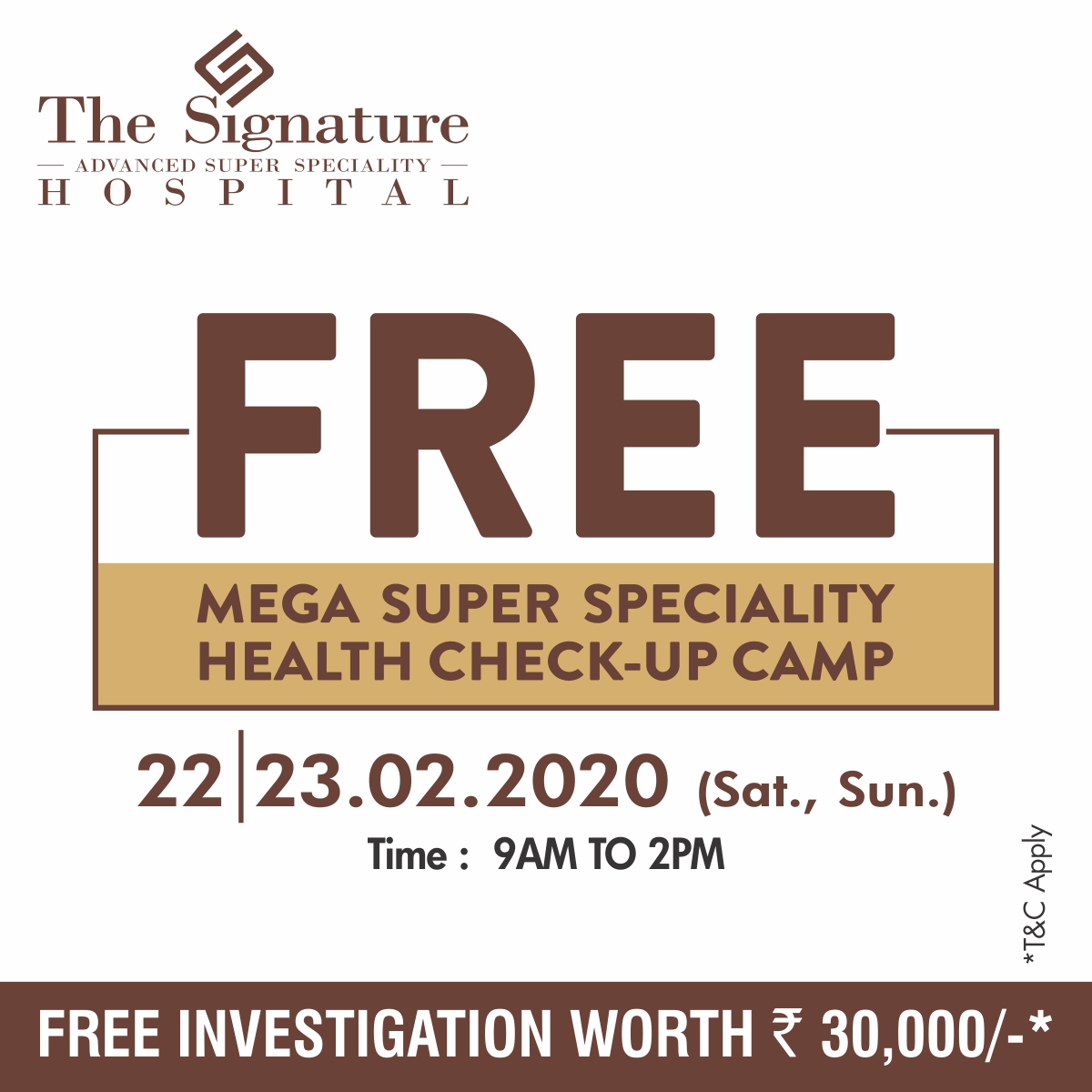 Free Mega Super Specialty Health Check-UP Camp